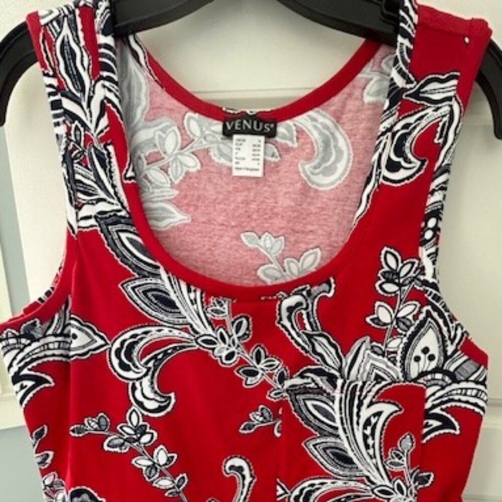 Venus  - Red Print Summer Dress Size S